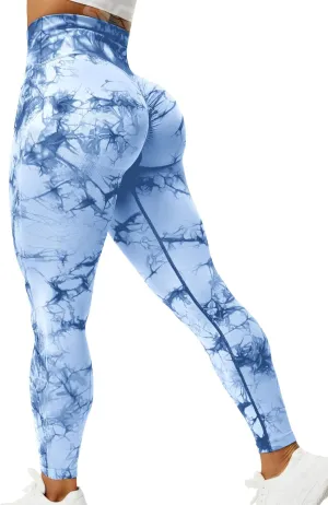 QOQ Womens High Waisted Seamless Workout Leggings Butt Lifting Gym Yoga Pants Booty Scrunch Vital Tummy Control Ruched Tights
