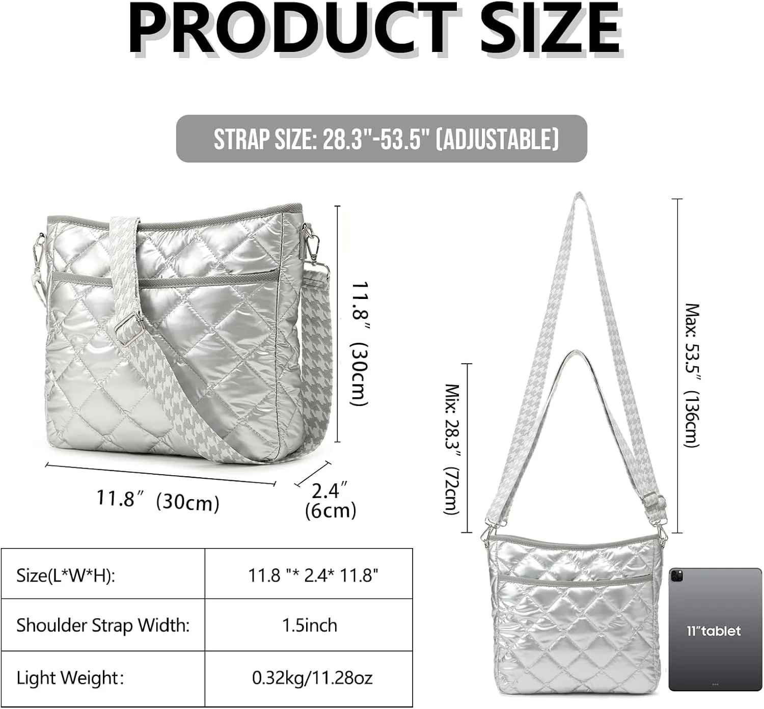 Quilted Crossbody Bags for Women, Unique Pattern Strap Quilted Bag, Crossbody Purses for Women, Quilted Puffer Bag for Women