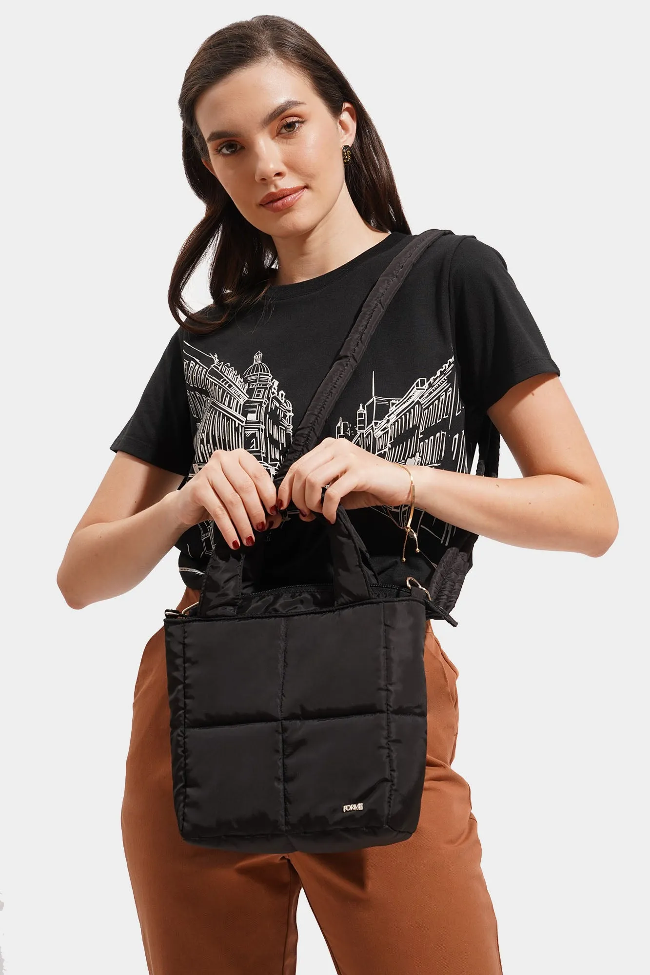 Quilted Nylon Sling Bag