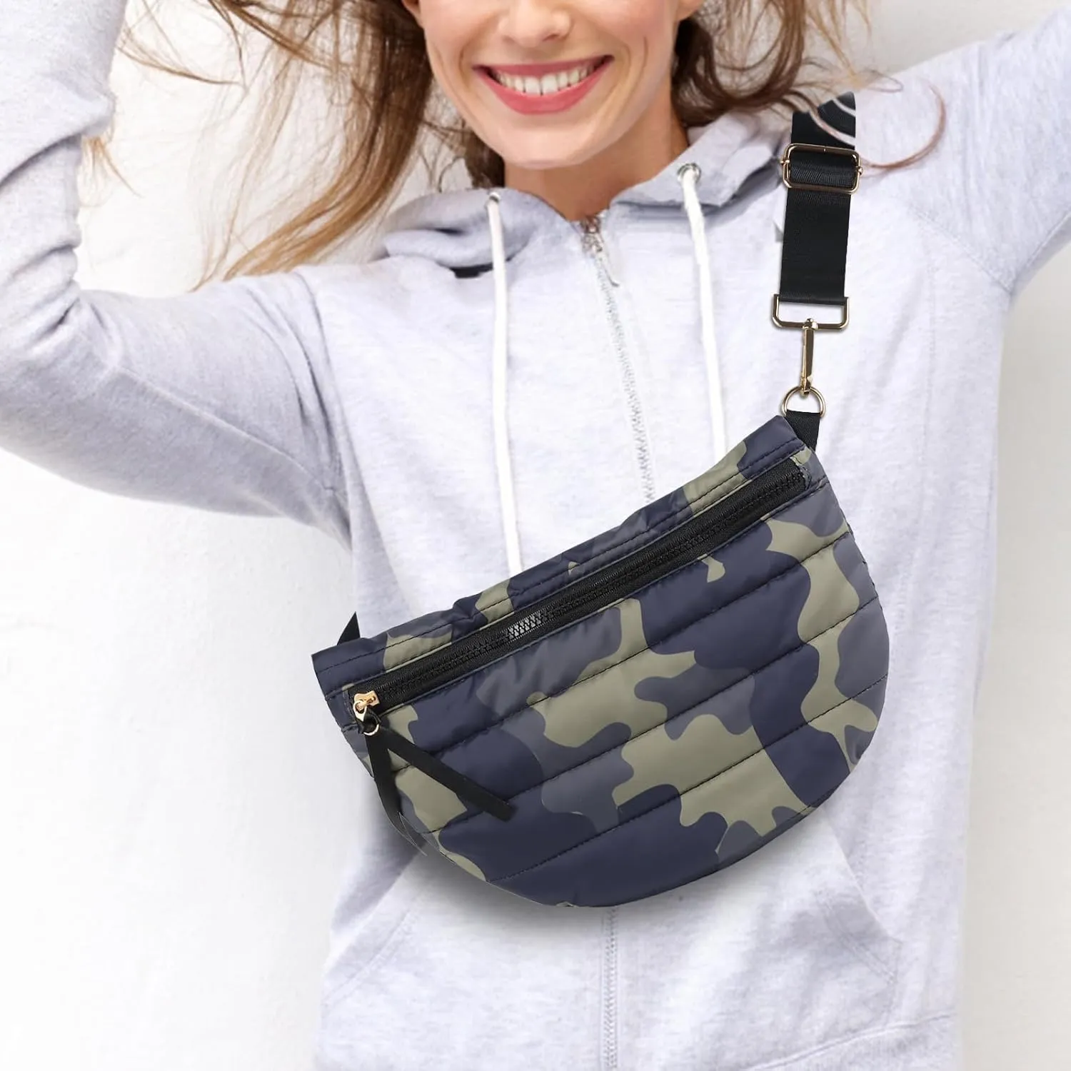 Quilted Puffer Belt Bag Puffy Sling Bag Fanny Pack Puffer Crossbody Bags Chest Belt Bum Waist Bag Purse Shoulder Bag for Women Gift