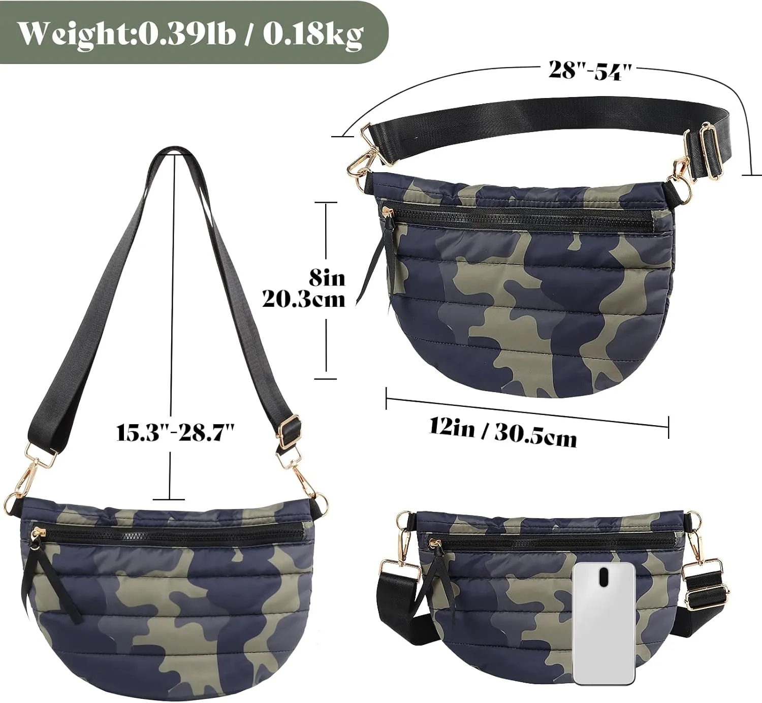 Quilted Puffer Belt Bag Puffy Sling Bag Fanny Pack Puffer Crossbody Bags Chest Belt Bum Waist Bag Purse Shoulder Bag for Women Gift