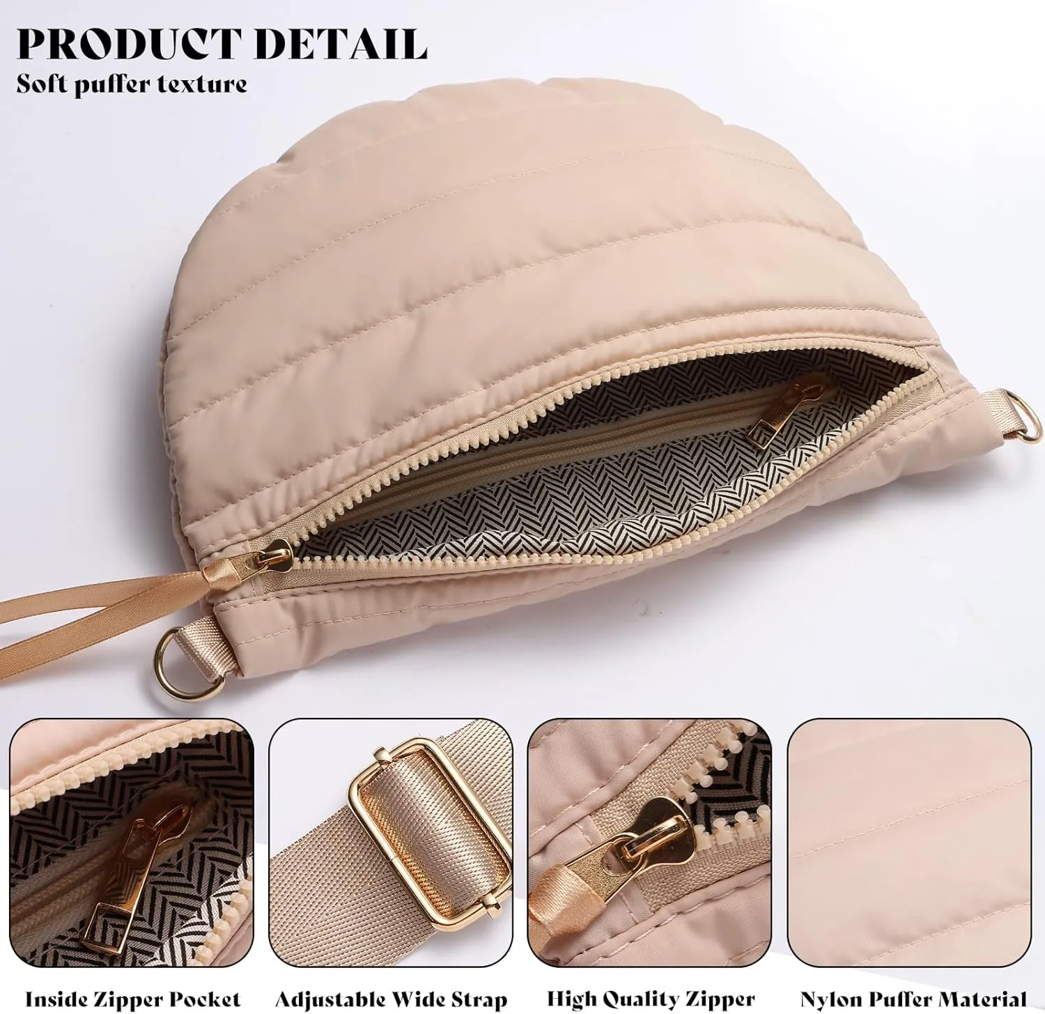 Quilted Puffer Belt Bag Puffy Sling Bag Fanny Pack Puffer Crossbody Bags Chest Belt Bum Waist Bag Purse Shoulder Bag for Women Gift