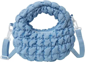 Quilted Puffer Tote Bag for Women Mini Purse Puff Bag Puffy Nylon Crossbody Bags Lightweight Carryall Bag Puffy Purses