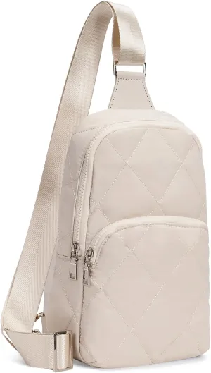 Quilted Sling Bag for Women Puffer Crossbody Bag Sling Backpack Purse Lightweight Fanny Pack Puffy Chest Bag