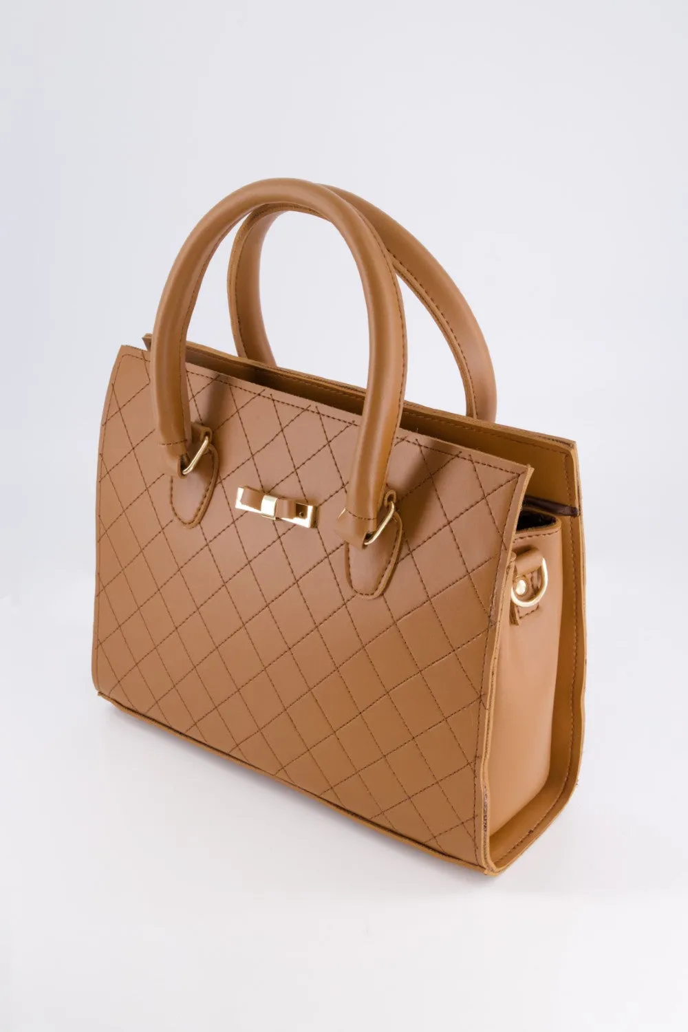 Quilted Tan Handbag