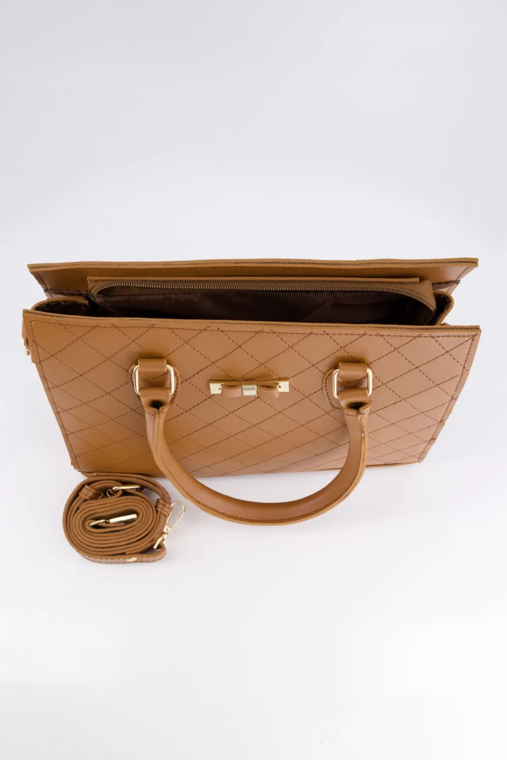 Quilted Tan Handbag