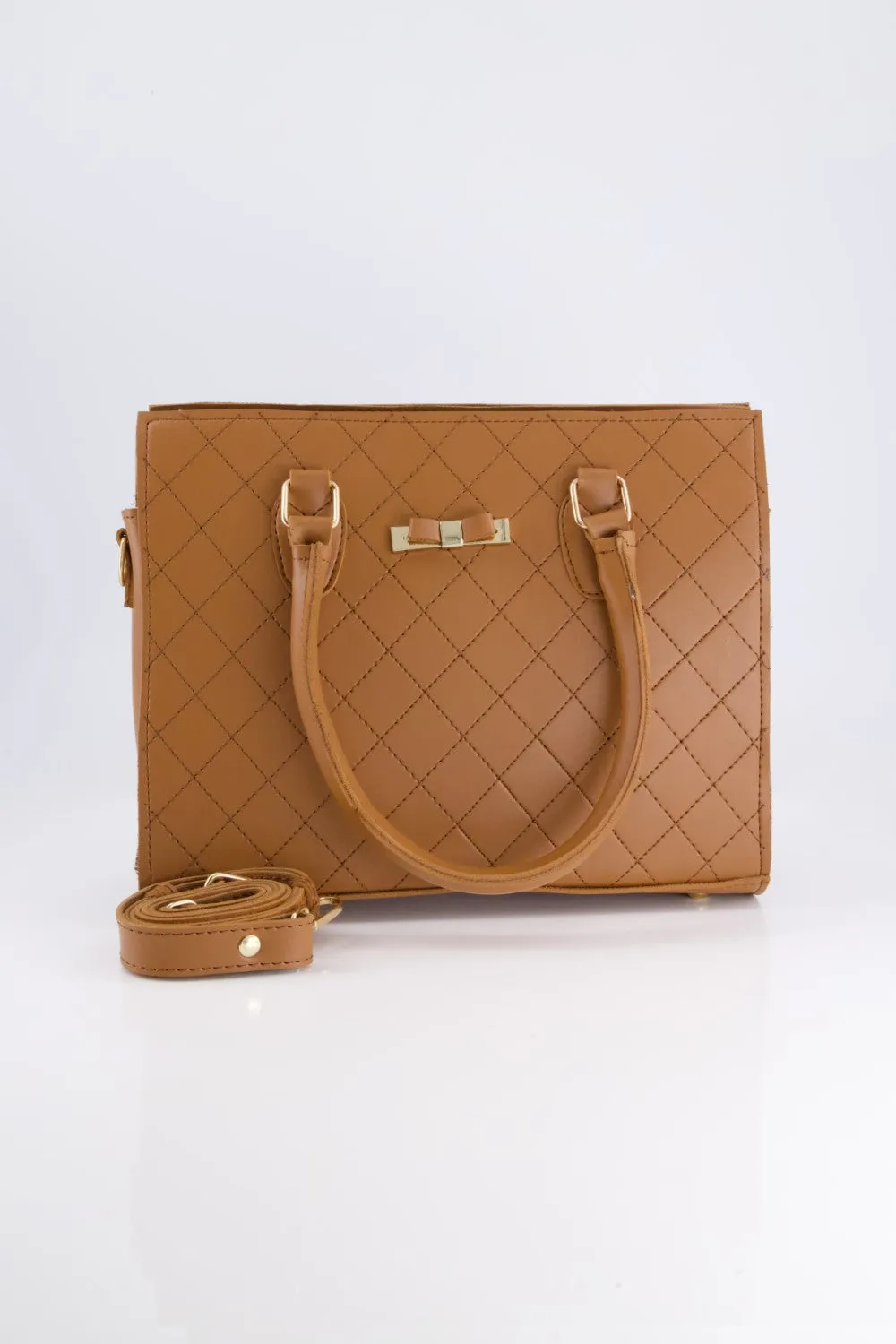 Quilted Tan Handbag