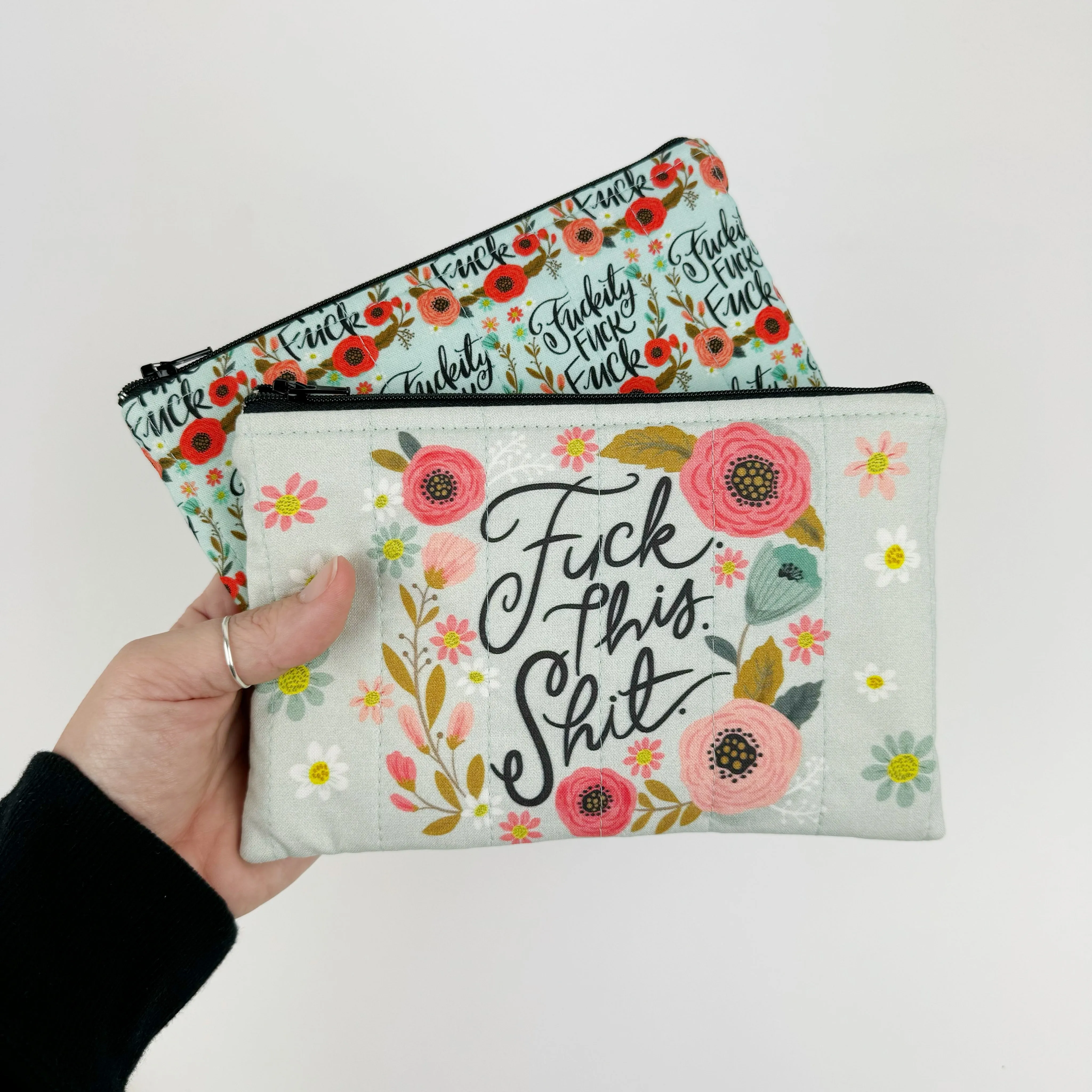 Quilted zipper bag - Sweary