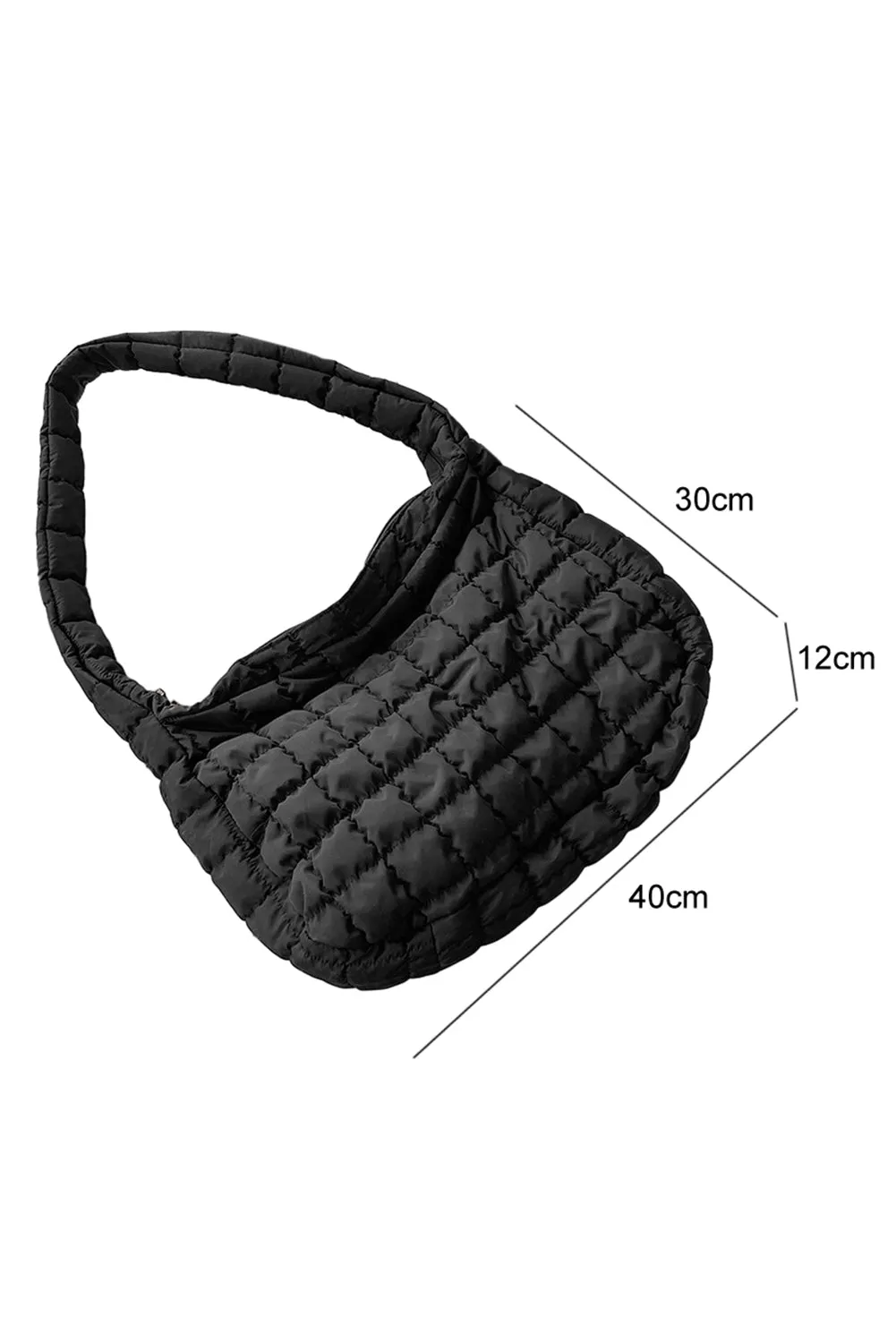 Quilted Zipper Large Shoulder Bag
