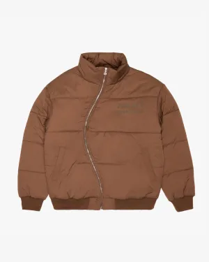 "Irregular" Brown Asymmetrical Puffer Jacket