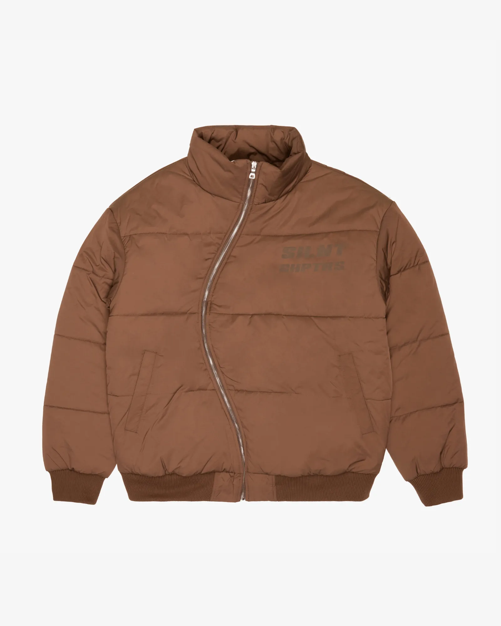 "Irregular" Brown Asymmetrical Puffer Jacket