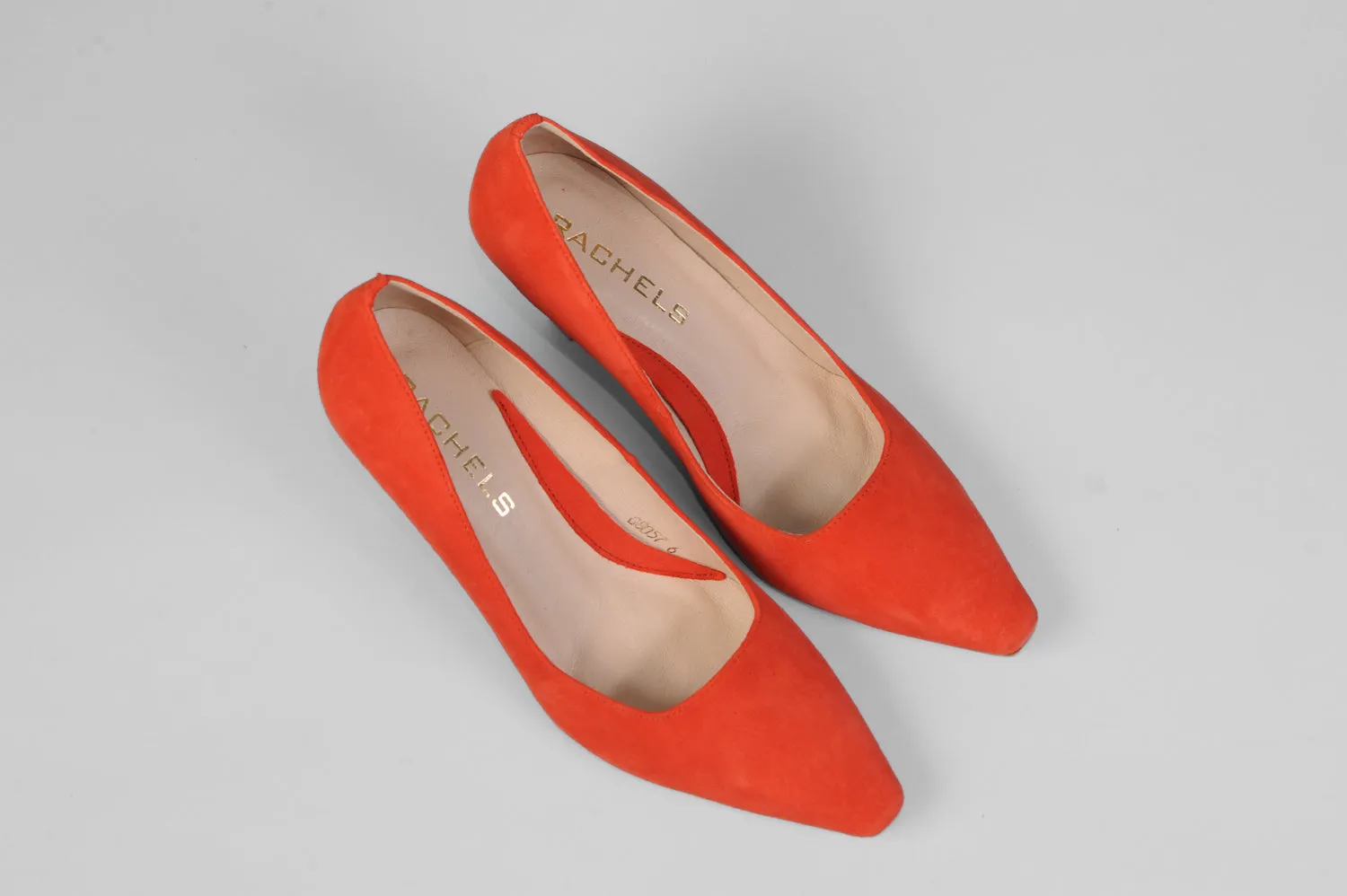 Rachels - Orange Suede Court Shoe