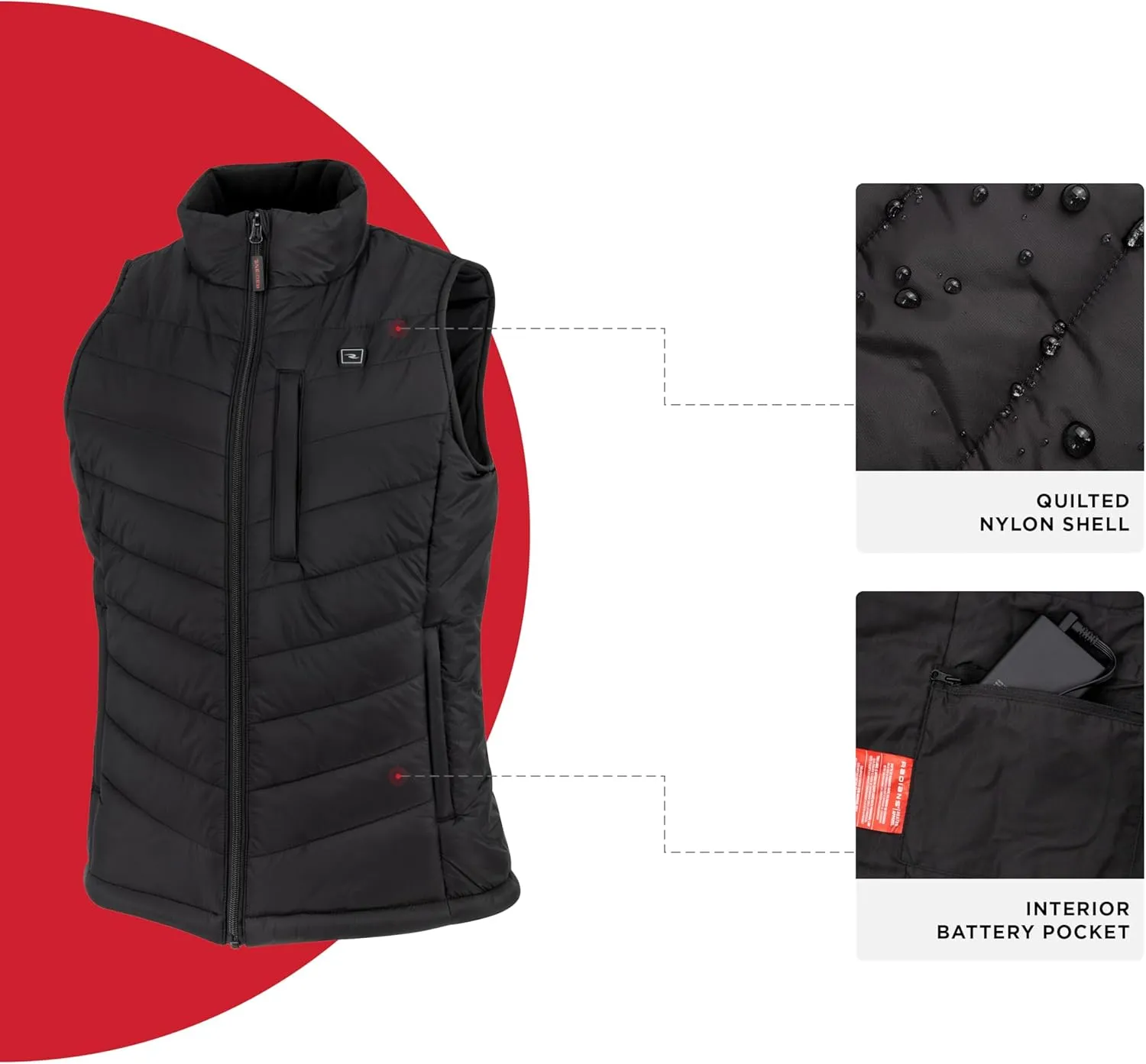 Radians Womens Rhg-v201 Heated Puffer Vest Kit With Battery