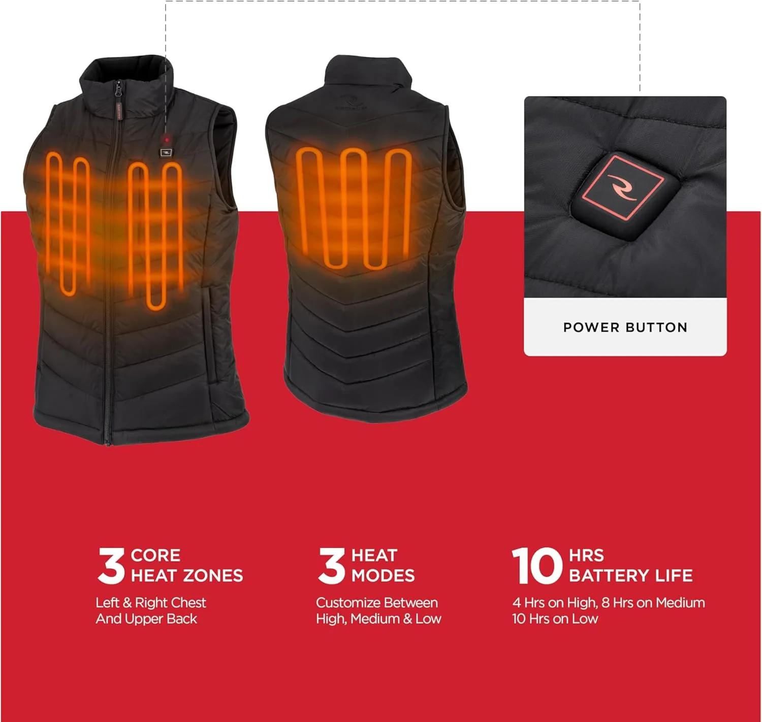 Radians Womens Rhg-v201 Heated Puffer Vest Kit With Battery