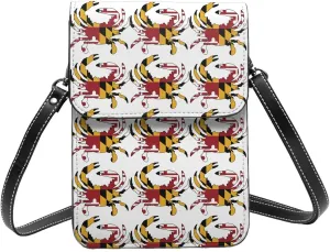 Rainbow Color Tie Dye Leather Crossbody Cell Phone Purse Small Wallet Bags Adjustable Phone Bag for Women