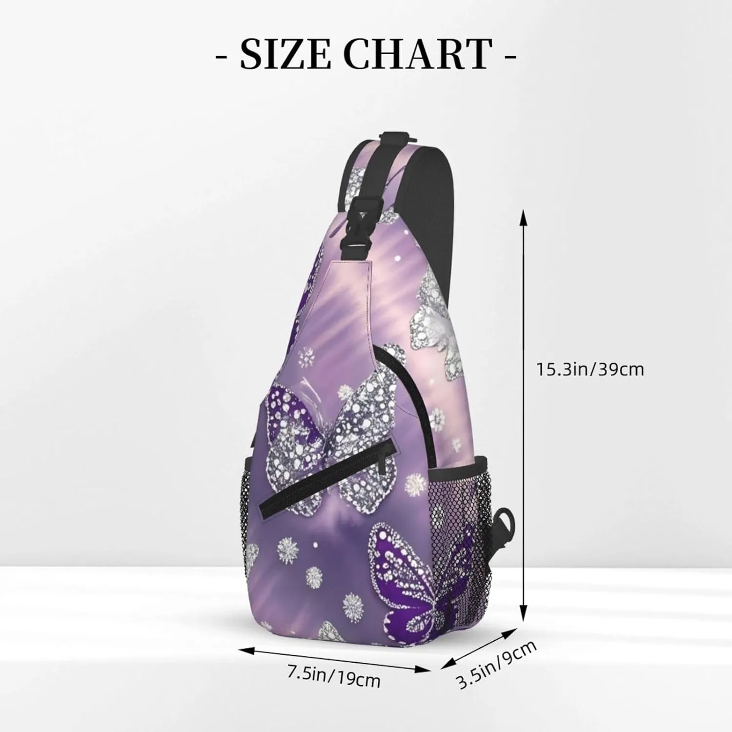 Rainbow Tie Dye Butterfly Swirl Crossbody Bags Cross Chest Bag Adjustable Sling Backpack for Women Men