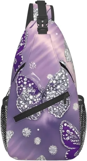 Rainbow Tie Dye Butterfly Swirl Crossbody Bags Cross Chest Bag Adjustable Sling Backpack for Women Men