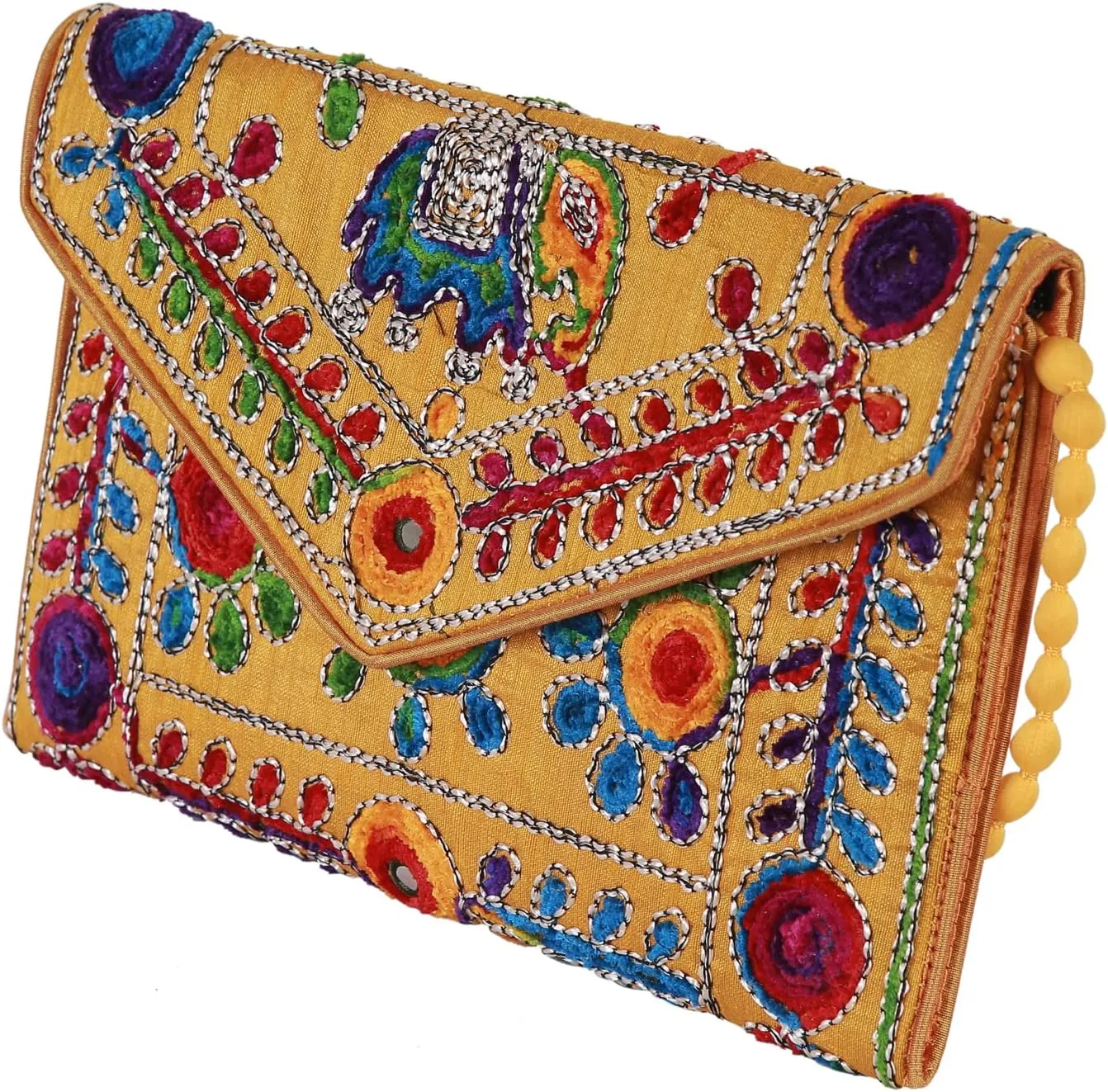 Rajasthani Jaipuri Art Sling Bag Foldover Clutch Purse Quality Checked