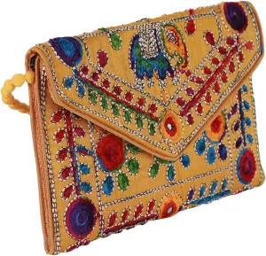 Rajasthani Jaipuri Art Sling Bag Foldover Clutch Purse Quality Checked