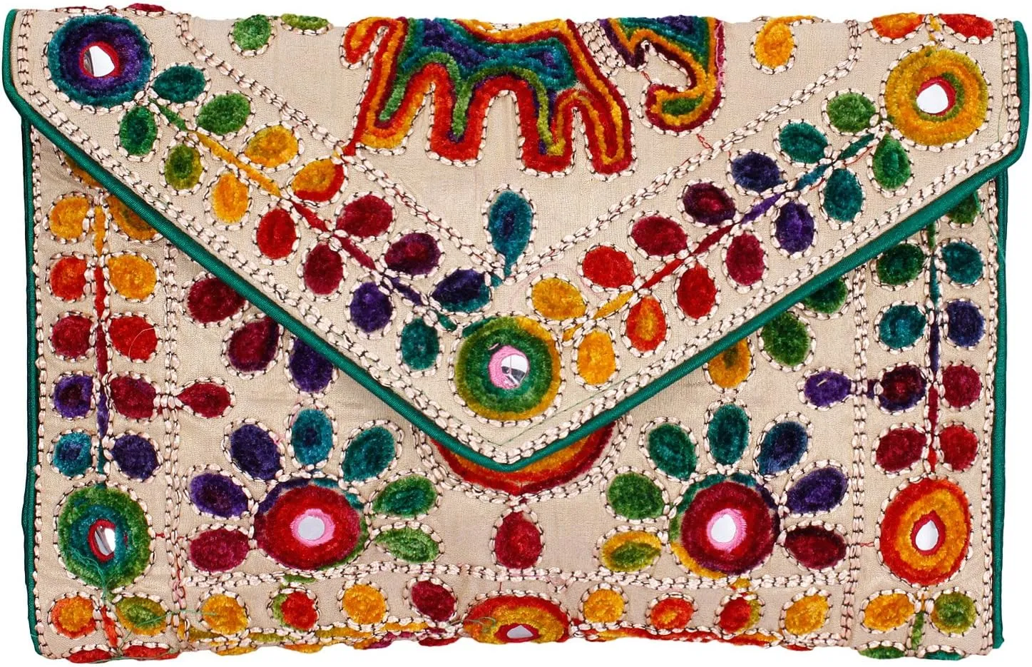 Rajasthani Jaipuri Art Sling Bag Foldover Clutch Purse Quality Checked