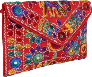 Rajasthani Jaipuri Art Sling Bag Foldover Clutch Purse Quality Checked