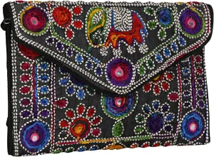 Rajasthani Jaipuri Art Sling Bag Foldover Clutch Purse Quality Checked