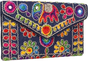 Rajasthani Jaipuri Art Sling Bag Foldover Clutch Purse Quality Checked