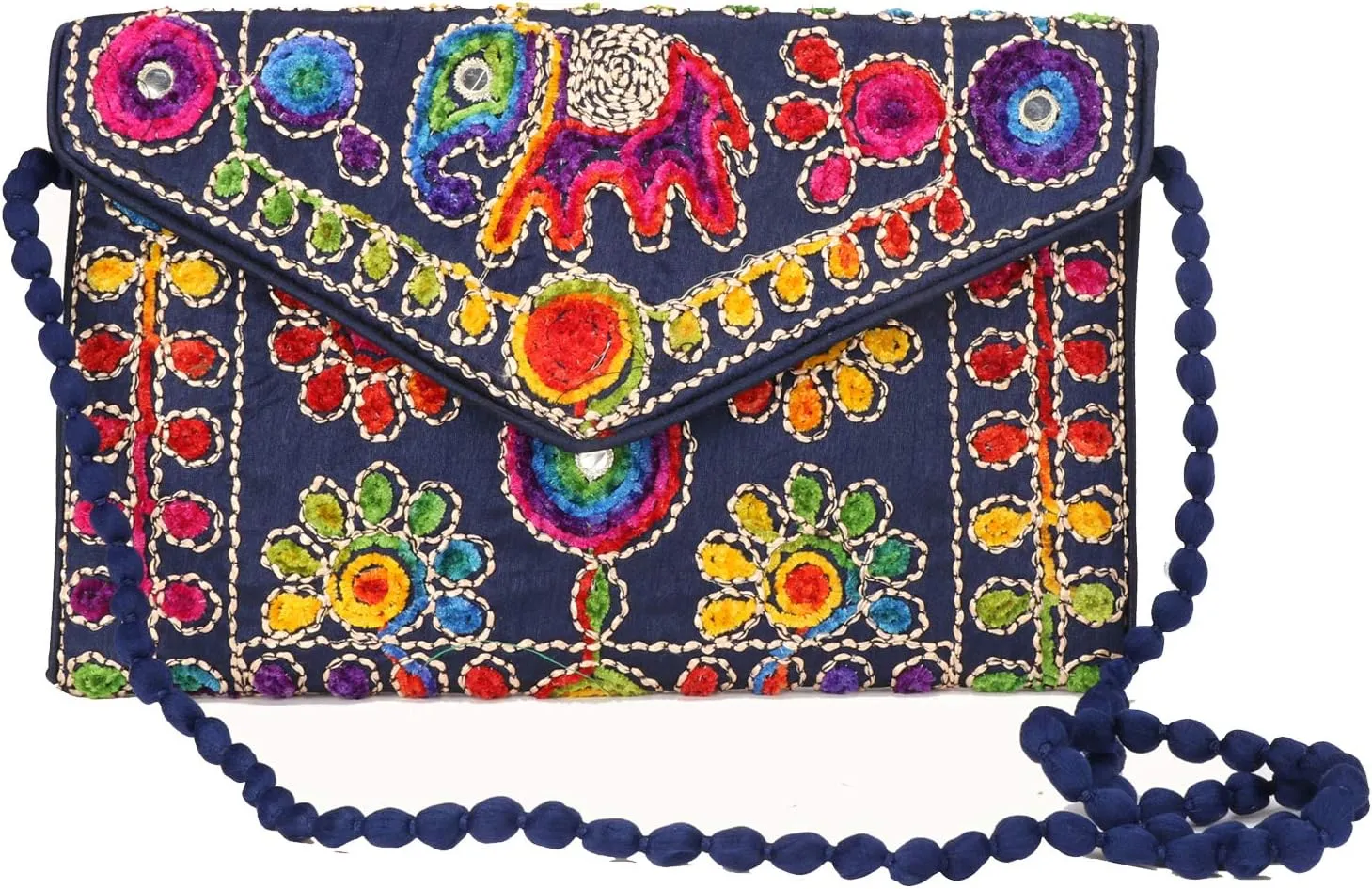 Rajasthani Jaipuri Art Sling Bag Foldover Clutch Purse Quality Checked