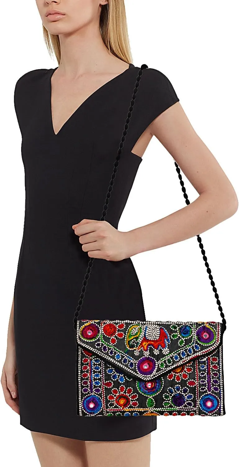 Rajasthani Jaipuri Art Sling Bag Foldover Clutch Purse Quality Checked