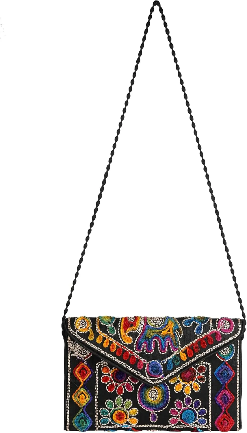 Rajasthani Jaipuri Art Sling Bag Foldover Clutch Purse Quality Checked
