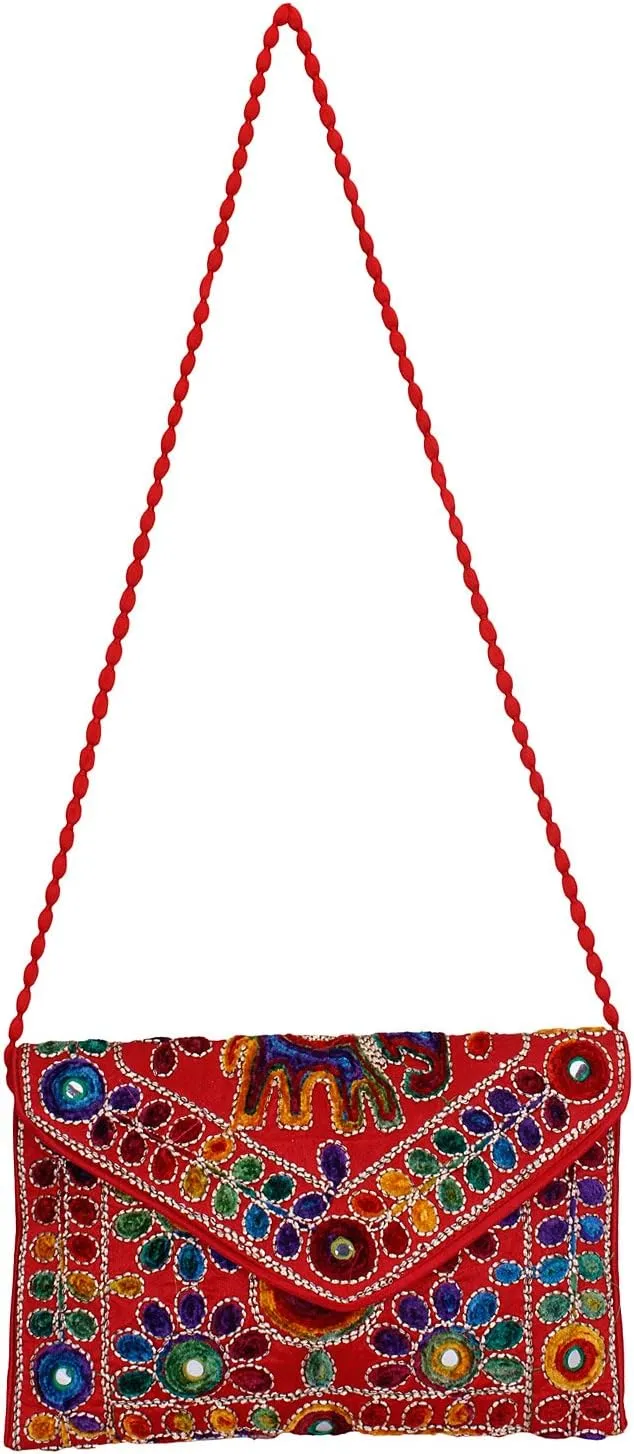Rajasthani Jaipuri Art Sling Bag Foldover Clutch Purse Quality Checked