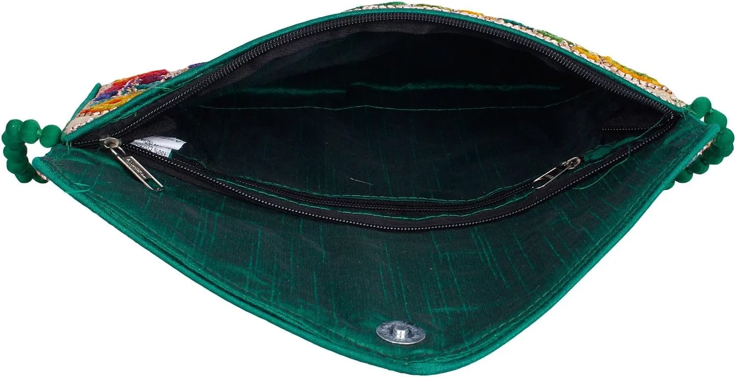 Rajasthani Jaipuri Art Sling Bag Foldover Clutch Purse Quality Checked
