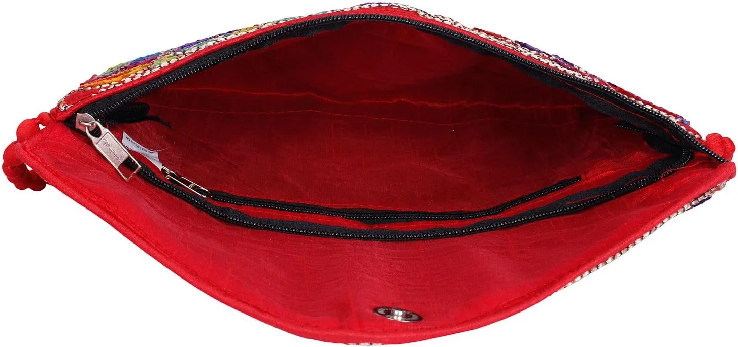 Rajasthani Jaipuri Art Sling Bag Foldover Clutch Purse Quality Checked