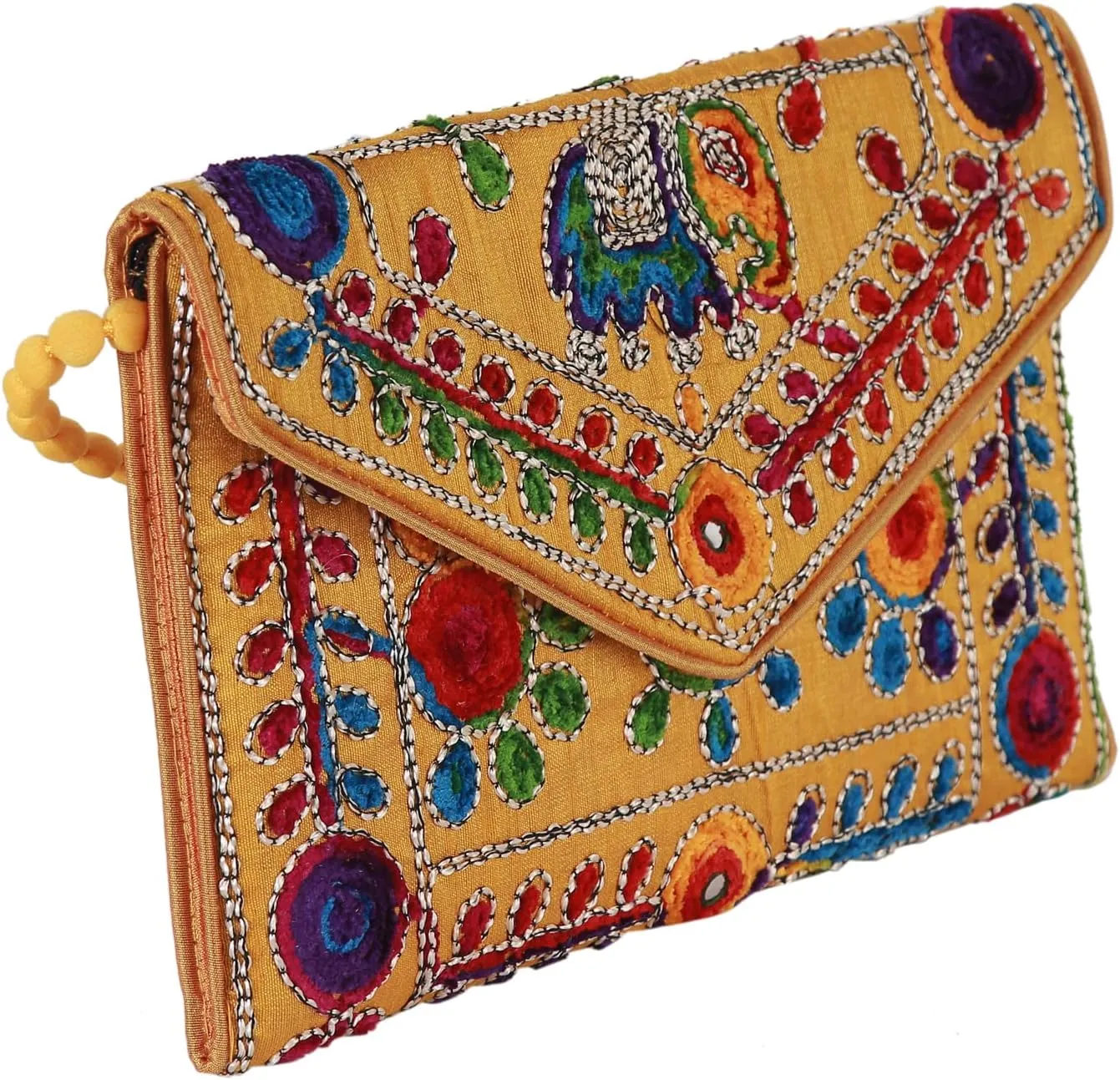 Rajasthani Jaipuri Art Sling Bag Foldover Clutch Purse Quality Checked