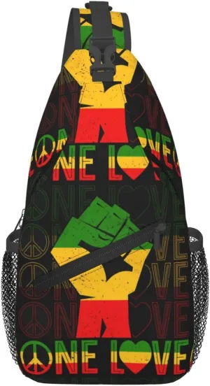 Rasta Tie Dye Sling Bag Adjustable Crossbody Bag Casual Chest Bags Travel Shoulder Backpack For Women Men