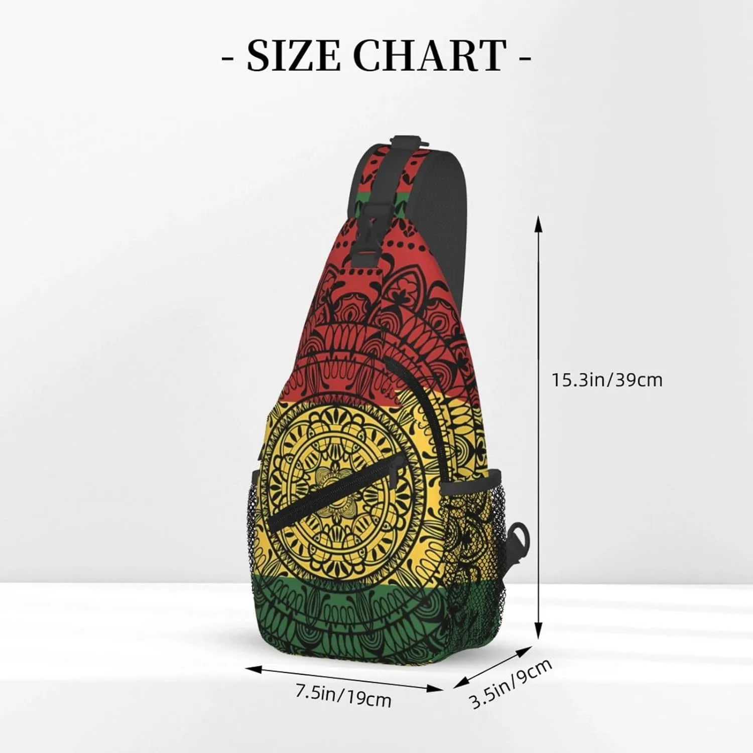 Rasta Tie Dye Sling Bag Adjustable Crossbody Bag Casual Chest Bags Travel Shoulder Backpack For Women Men