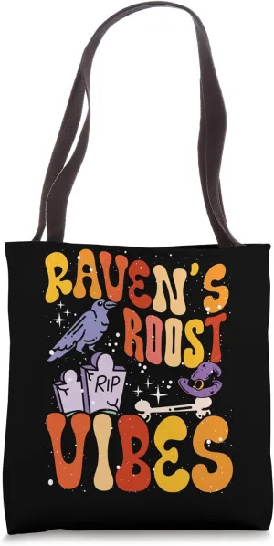Raven'S Roost Vibes Hippie Halloween Costume Halloween Party Tote Bag