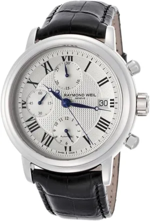 Raymond Weil Men's 7737-STC-00659 Maestro Black Leaher Strap Watch