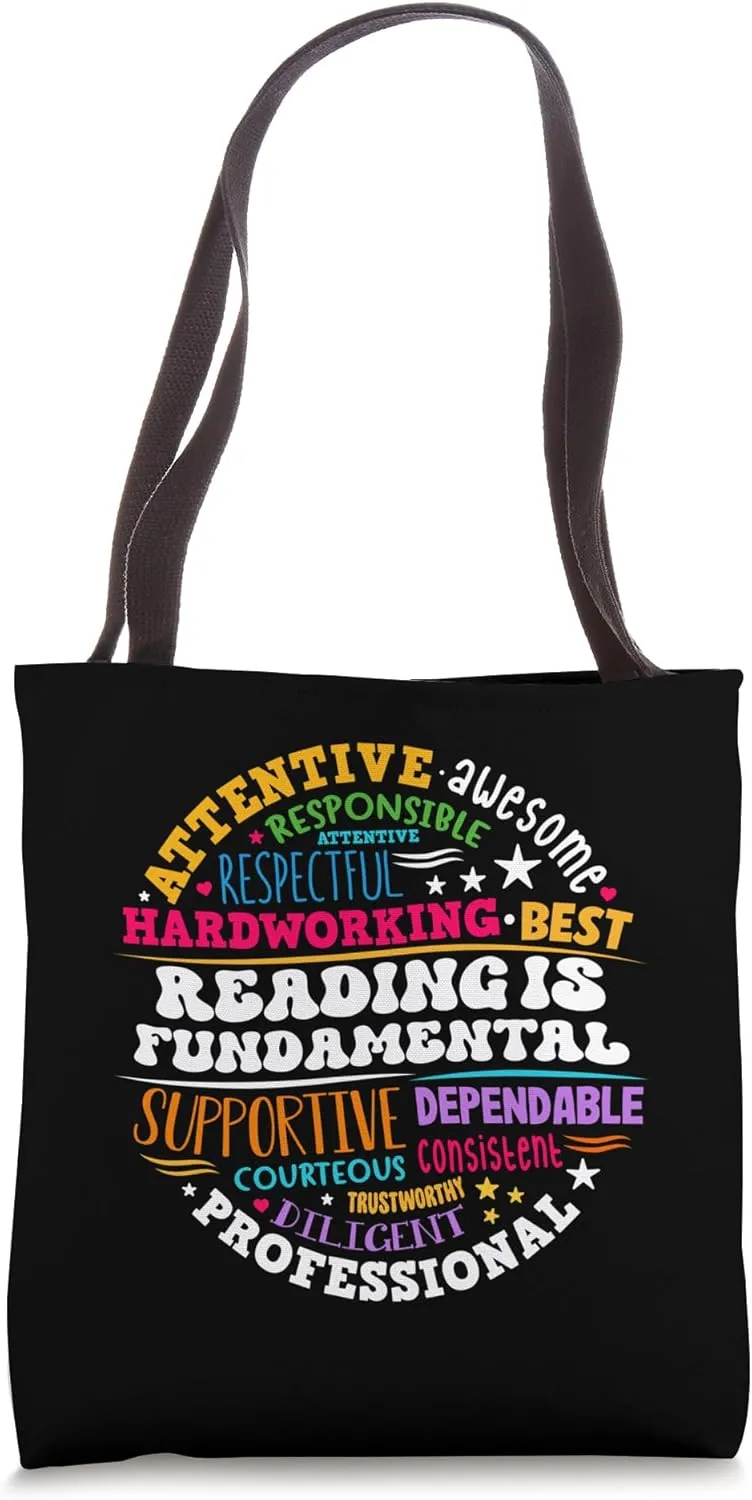 Reading is fundamental Teacher Women Kids Book Lovers Tote Bag