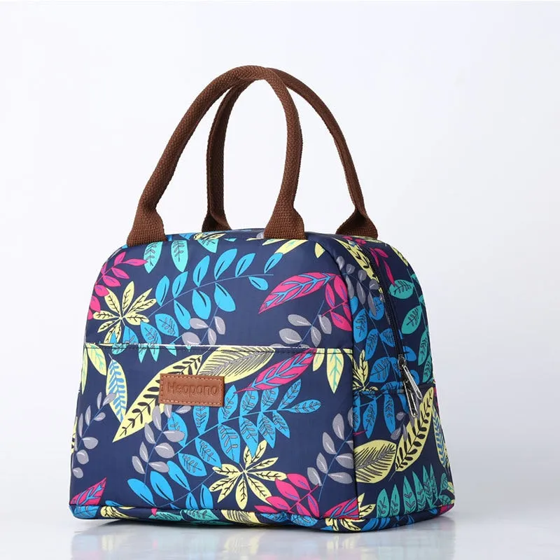 Realaiot Aluminum Foil Portable Cooler Bag Stock Oxford Cloth Soft Handle Ladies Lunch Bags Large Capacity Thermal Food Bento Handbag