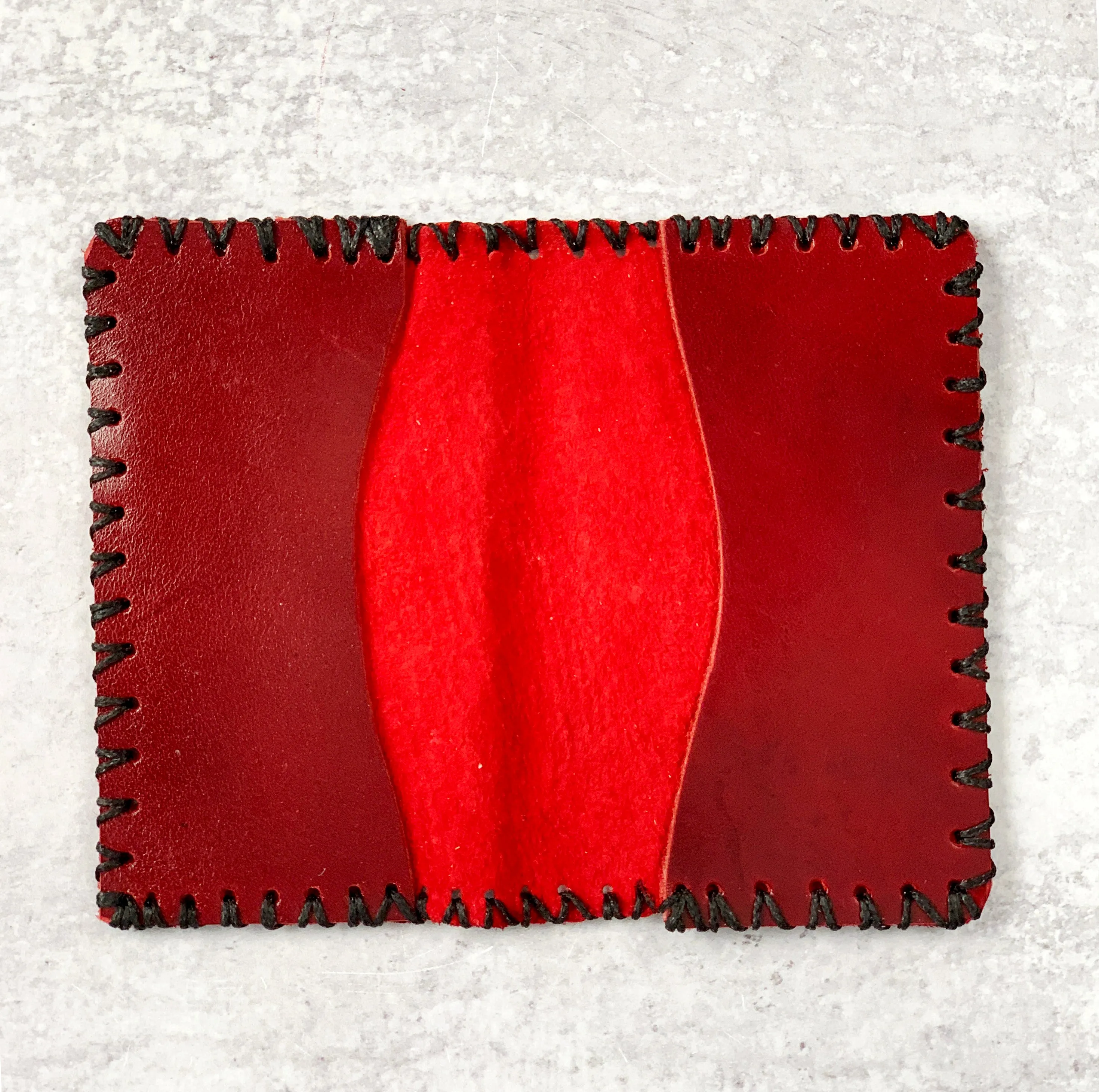 Red Snake Skin Leather Wallet