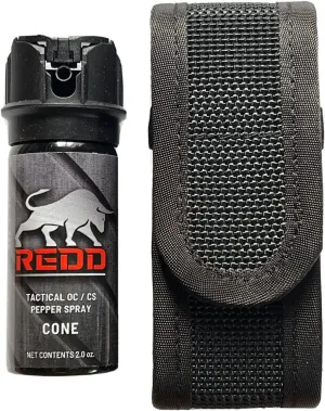 Redd Pepper Spray, Tactical OC/CS Pepper Spray and Nylon Holster - Flip Top Cone (2 Ounce)