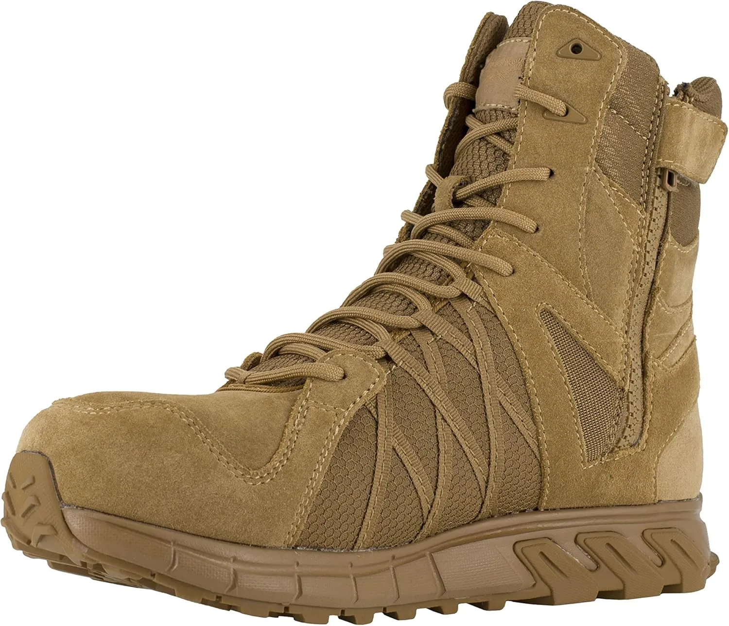 Reebok Men's Trailgrip Safety Toe 8" Tactical Boot with Side Zipper Military