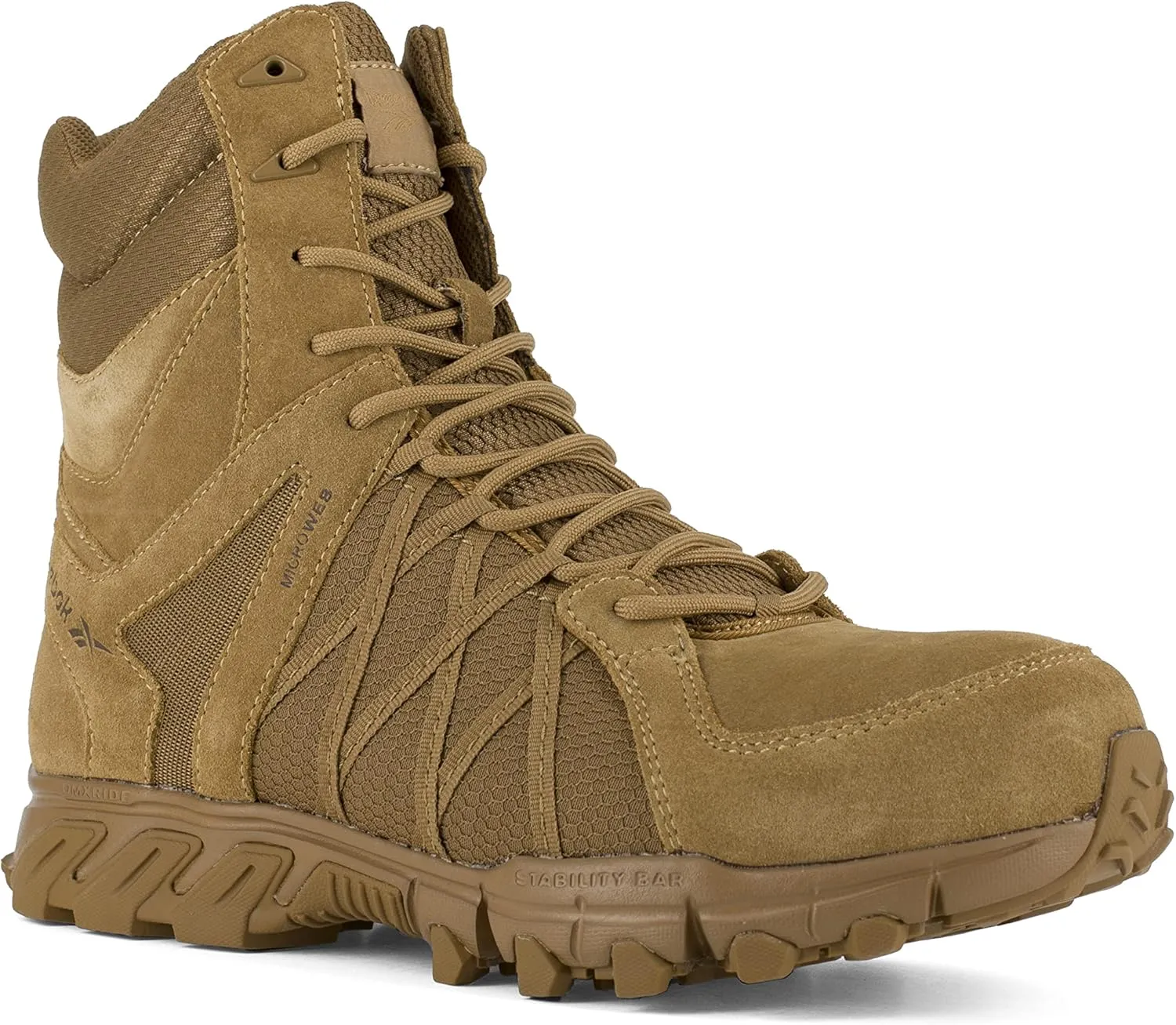 Reebok Men's Trailgrip Safety Toe 8" Tactical Boot with Side Zipper Military