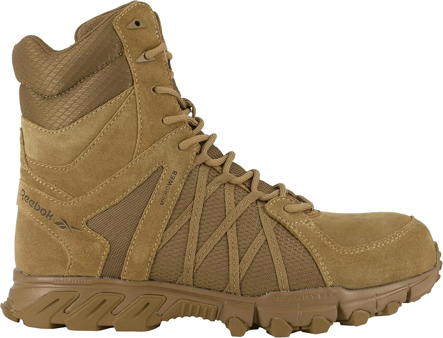Reebok Men's Trailgrip Safety Toe 8" Tactical Boot with Side Zipper Military