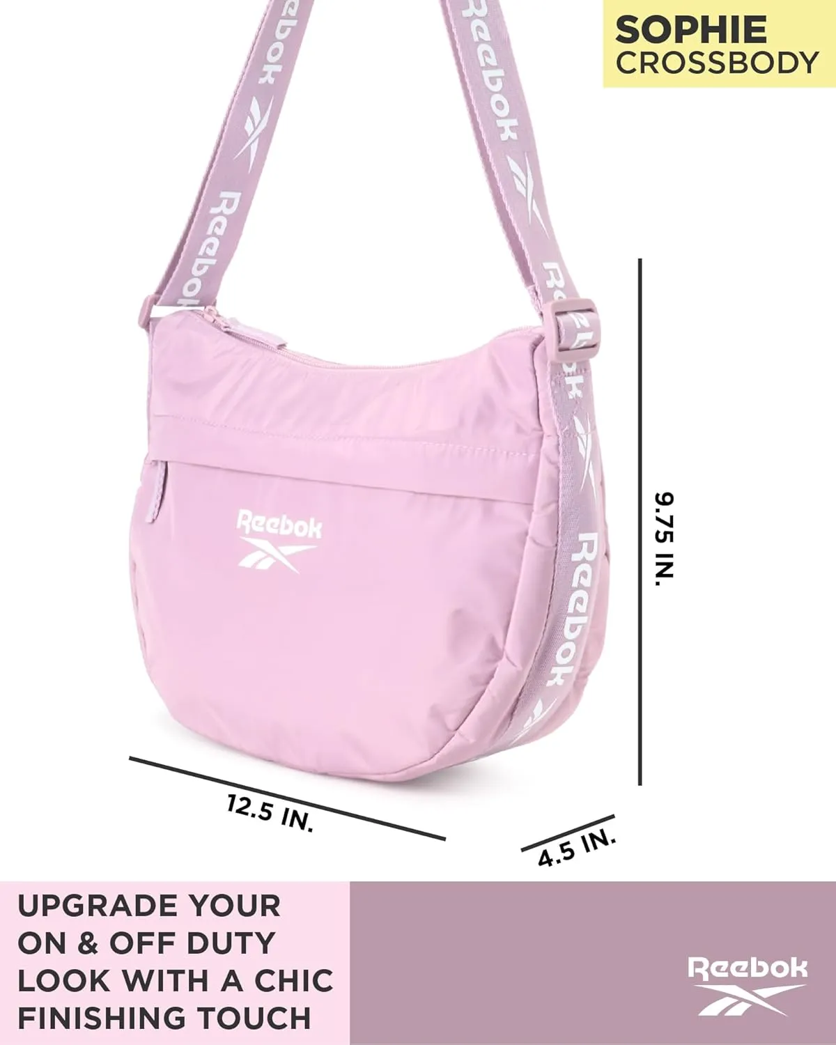 Reebok Women's Crossbody Bag - Stylish Lightweight Nylon Quilted and Non-Quilted Everyday Sling Bags for Women