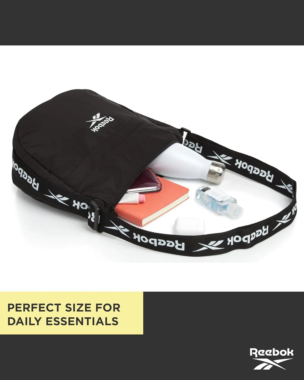 Reebok Women's Crossbody Bag - Stylish Lightweight Nylon Quilted and Non-Quilted Everyday Sling Bags for Women