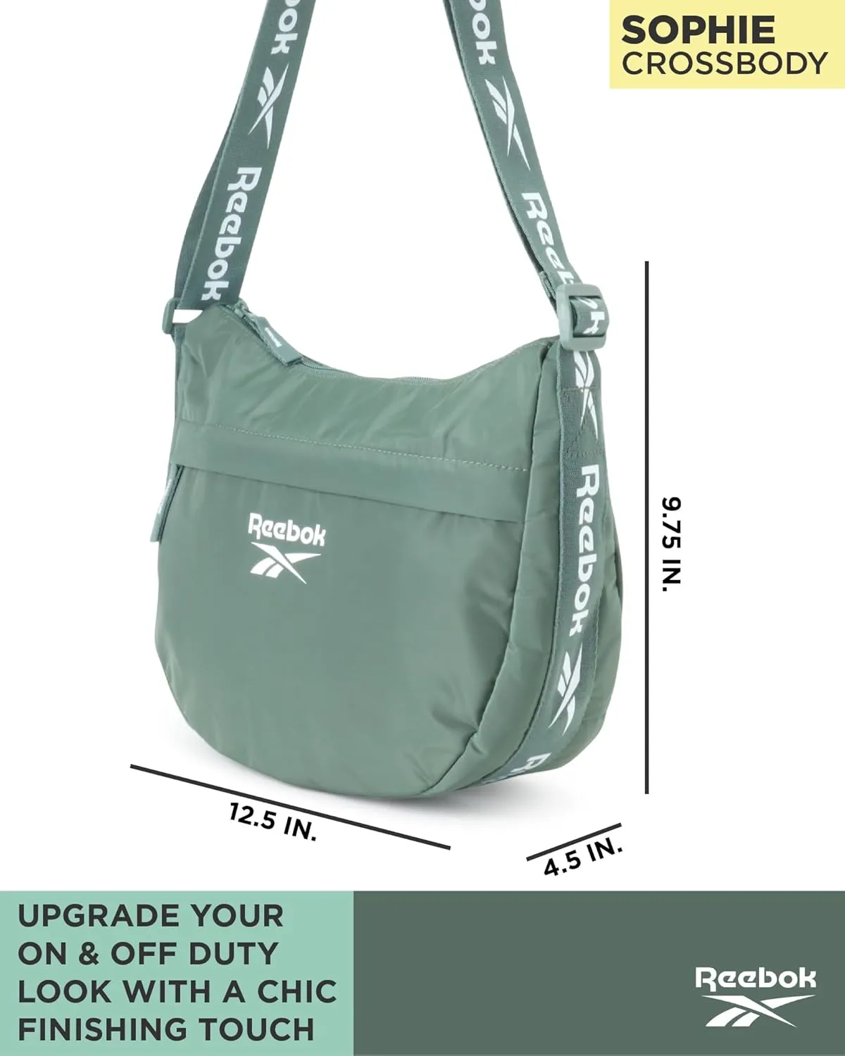 Reebok Women's Crossbody Bag - Stylish Lightweight Nylon Quilted and Non-Quilted Everyday Sling Bags for Women