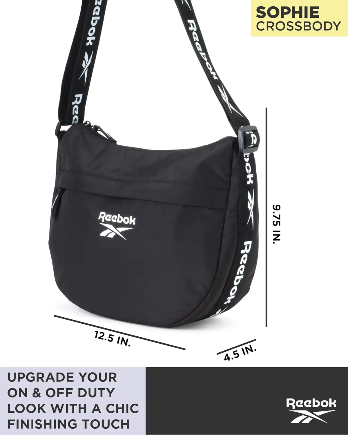 Reebok Women's Crossbody Bag - Stylish Lightweight Nylon Quilted and Non-Quilted Everyday Sling Bags for Women