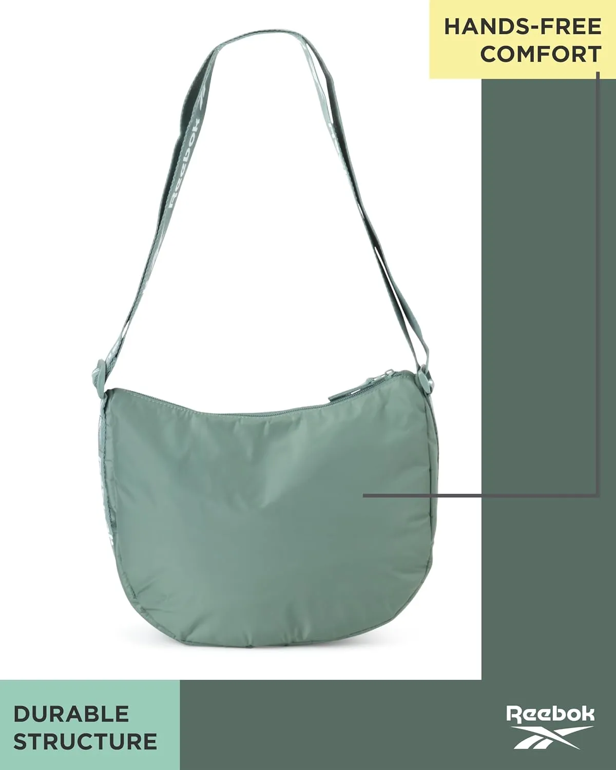 Reebok Women's Crossbody Bag - Stylish Lightweight Nylon Quilted and Non-Quilted Everyday Sling Bags for Women